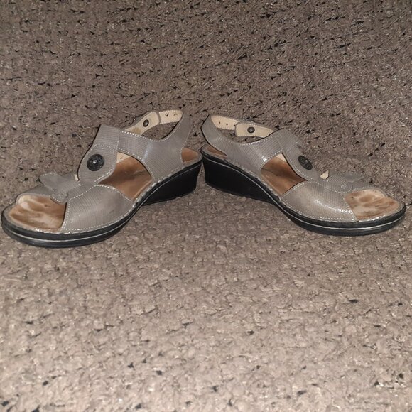 FINN COMFORT-Adana-Metallic Grey Textured Leather-UK Size 5.5D-7.5 US-Excellent - Picture 4 of 8